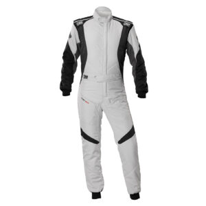 omp first evo racing suit silver