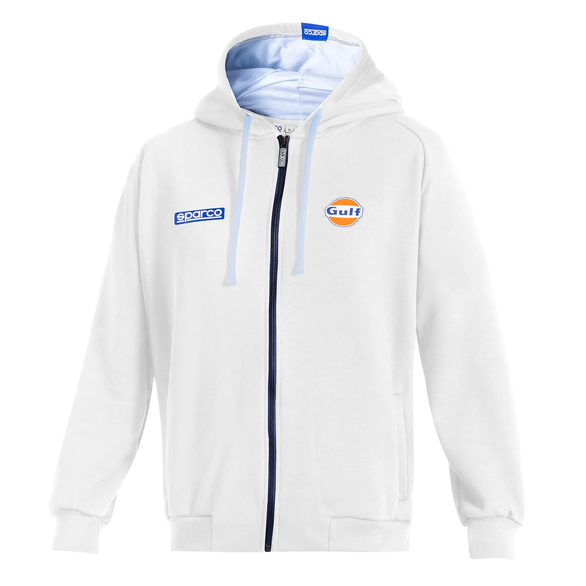 sparco-gulf-hooded-full-zip-white Sparco Gulf Ζακέτα - Image 1